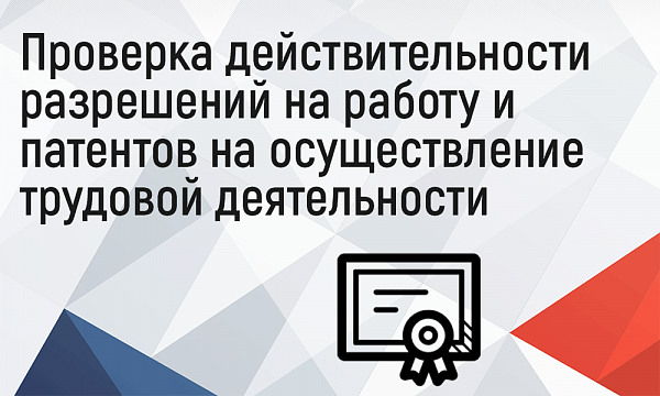 Проверка действительности разрешений на работу и патентов на осуществление трудовой деятельности